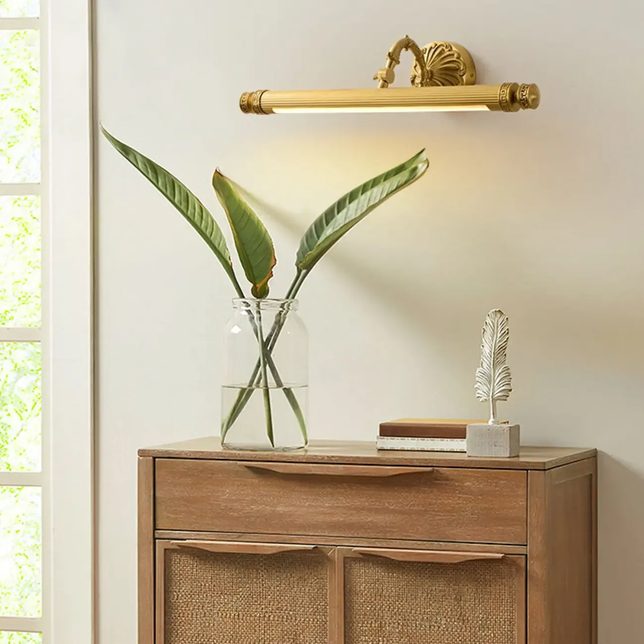 Gold Bathroom LED Wall Sconce Fixture with Warm Light