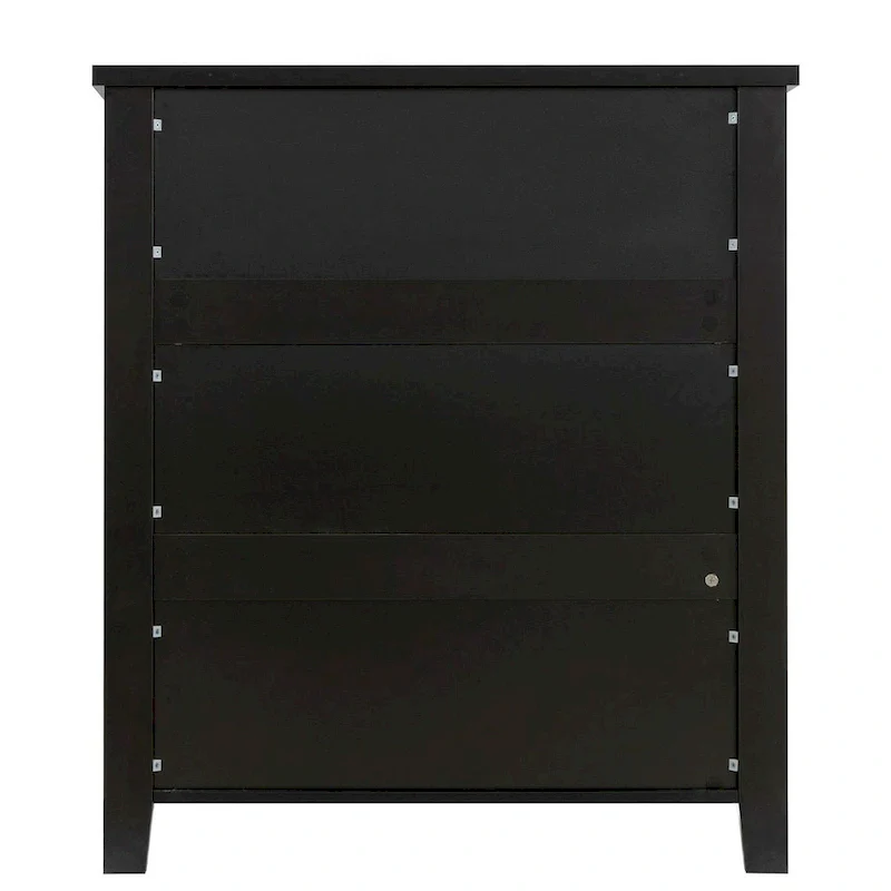 Modern Drawer Dresser with Solid Wood Frame and Retro Shell Handle