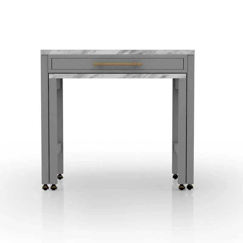 Furniture of America Delware Farmhouse Grey 39-inch Wood Counter Height Dining Table