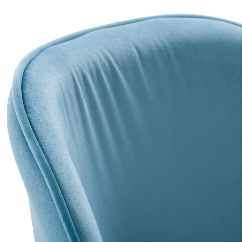 Blue / Teal / Beige Velvet Upholstered Dining Chair – Single Seat