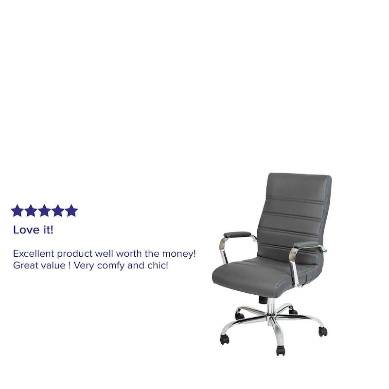 High Back LeatherSoft Executive Swivel Office Chair with Chrome Base