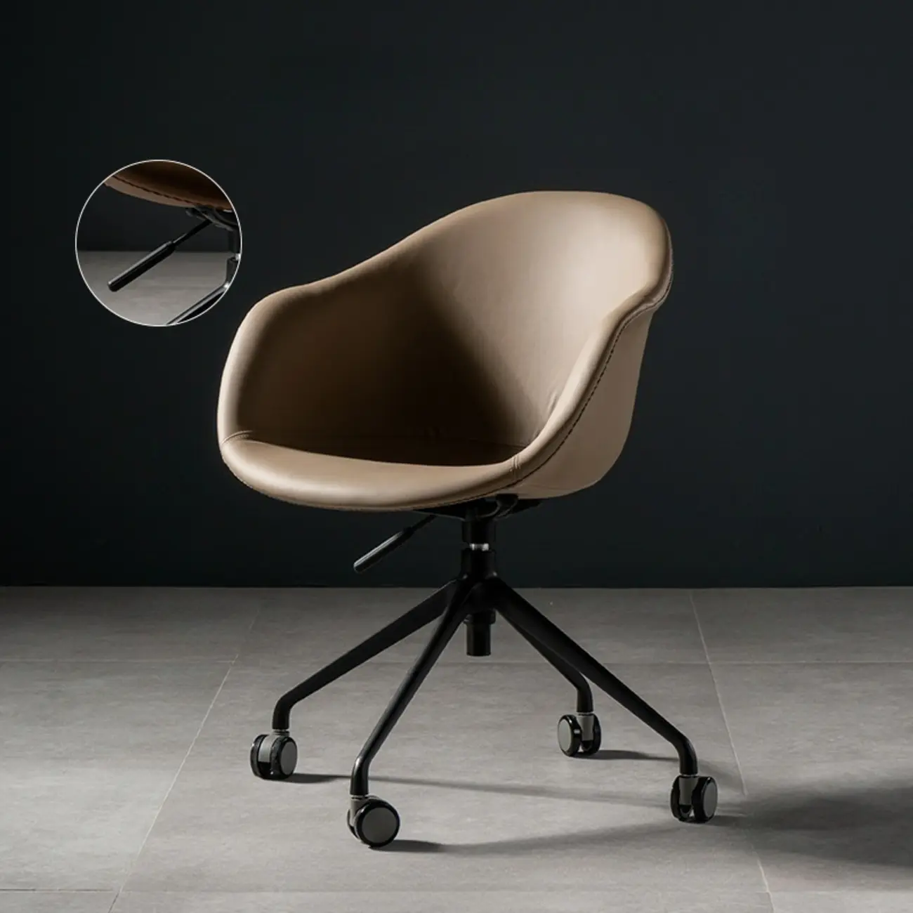 Simple Brown Adjustable Swivel Office Chair