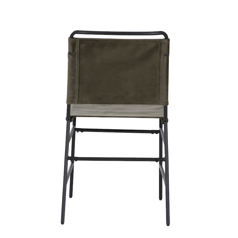 Leffler Sanded Steel and Fabric Industrial Dining Chair