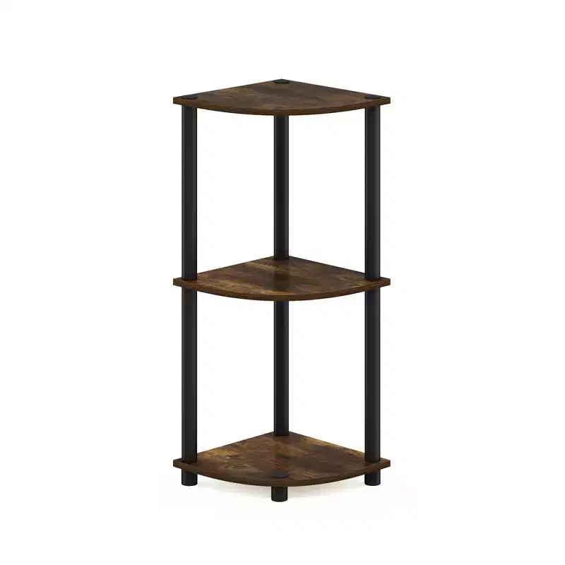 HOMLUX 3 Tier Decorative Corner Bookshelf Display Rack