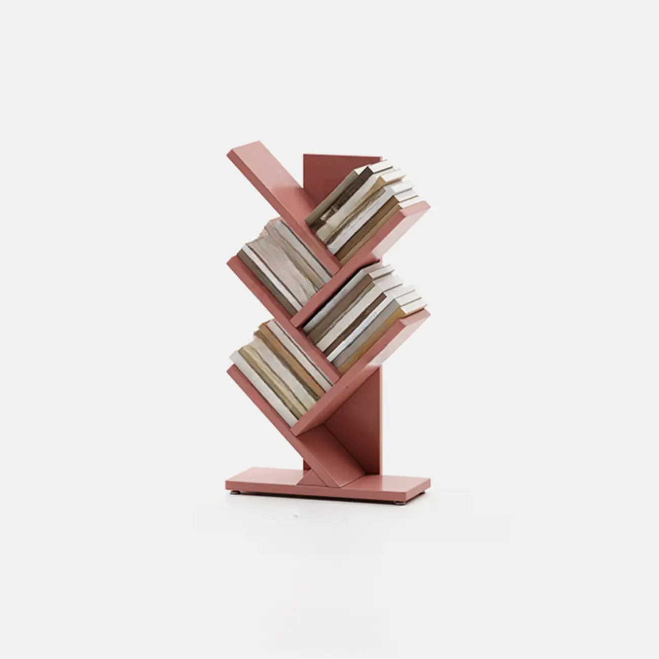 Black Wood Tree-Shaped Vertical Display Bookcase