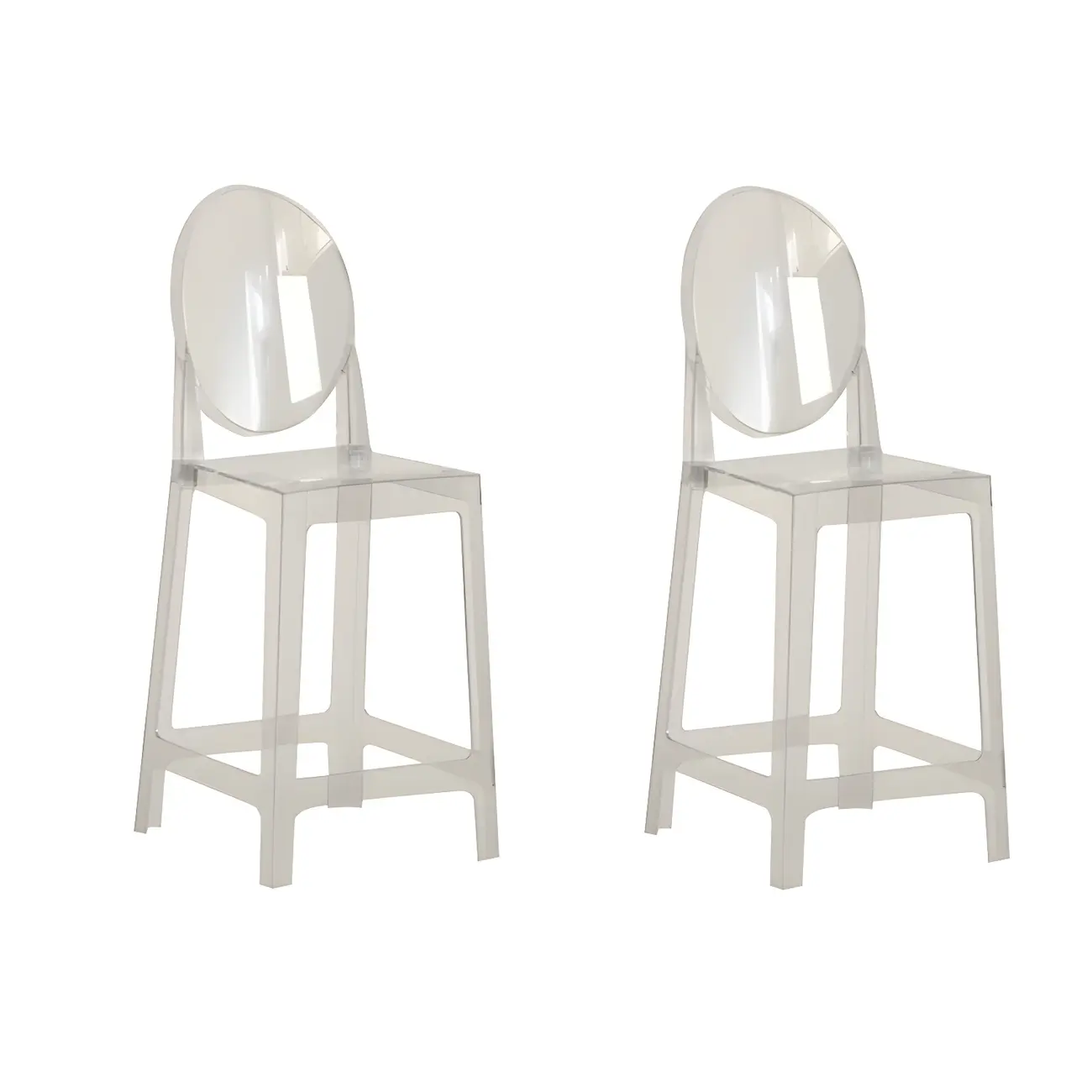 Modern Acrylic Smooth Elegant Circular Backrest Bar Stool