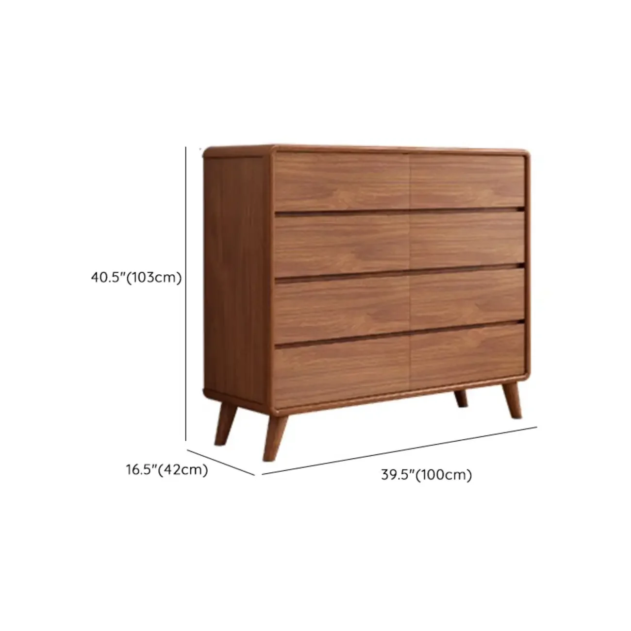 Cube Brown Wooden Console Chest in 8-Drawer