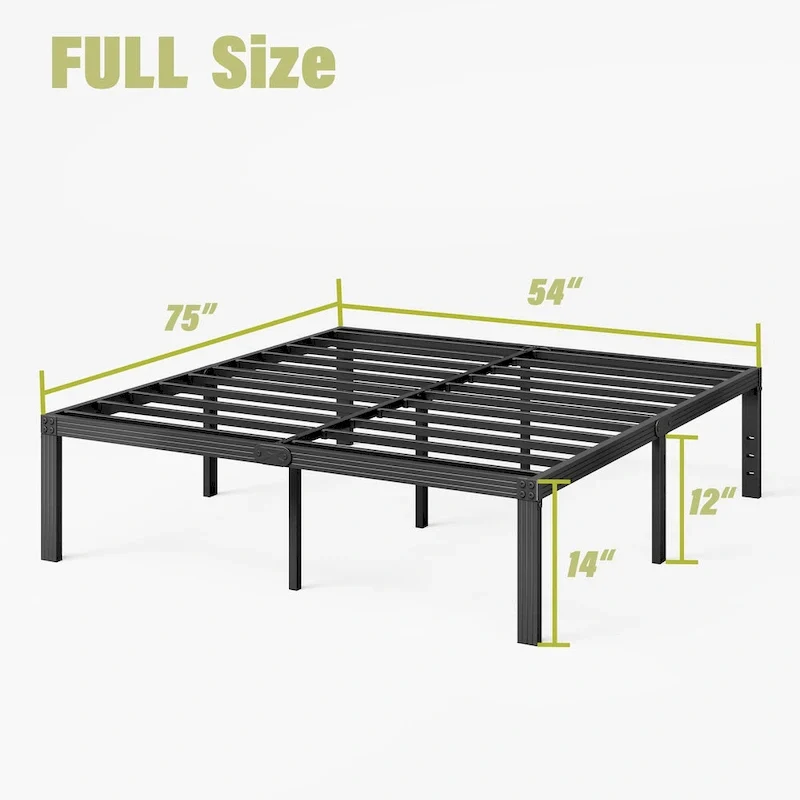 14 Inch Heavy Duty Bed Frame, No Box Spring Needed, Noise Free