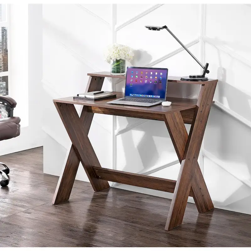 Ledel Wood Home Office Computer Desk Writing Desk With Open Shelf