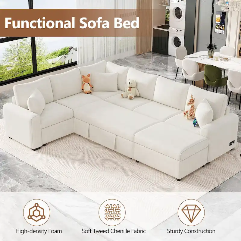 Sectional Sofa Pull-out Sofa Bed Sleeper