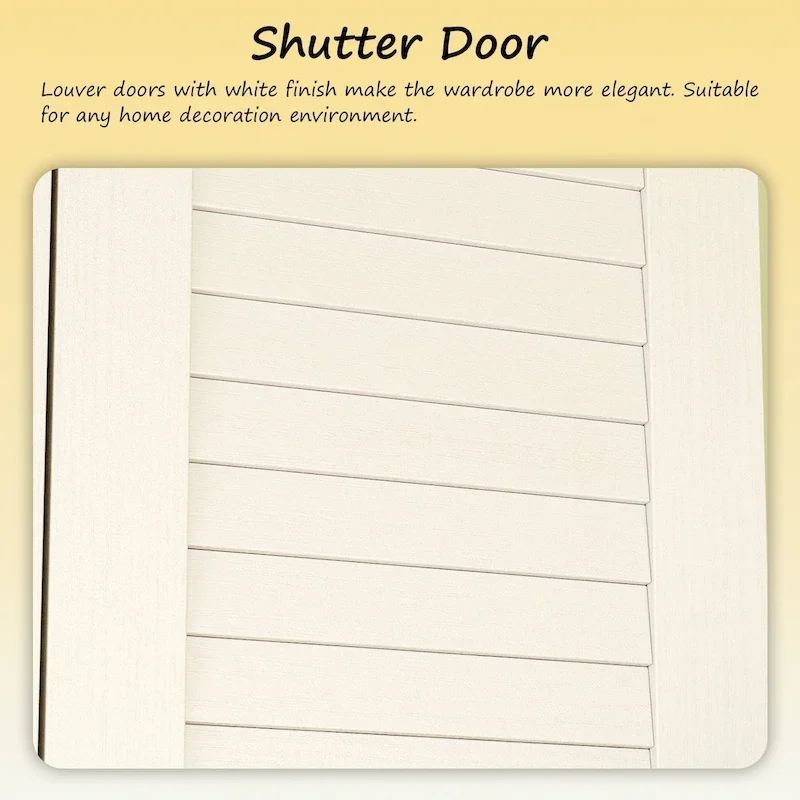 Wardrobe Armoire Closet 59W Large Freestanding Wardrobe Cabinet White