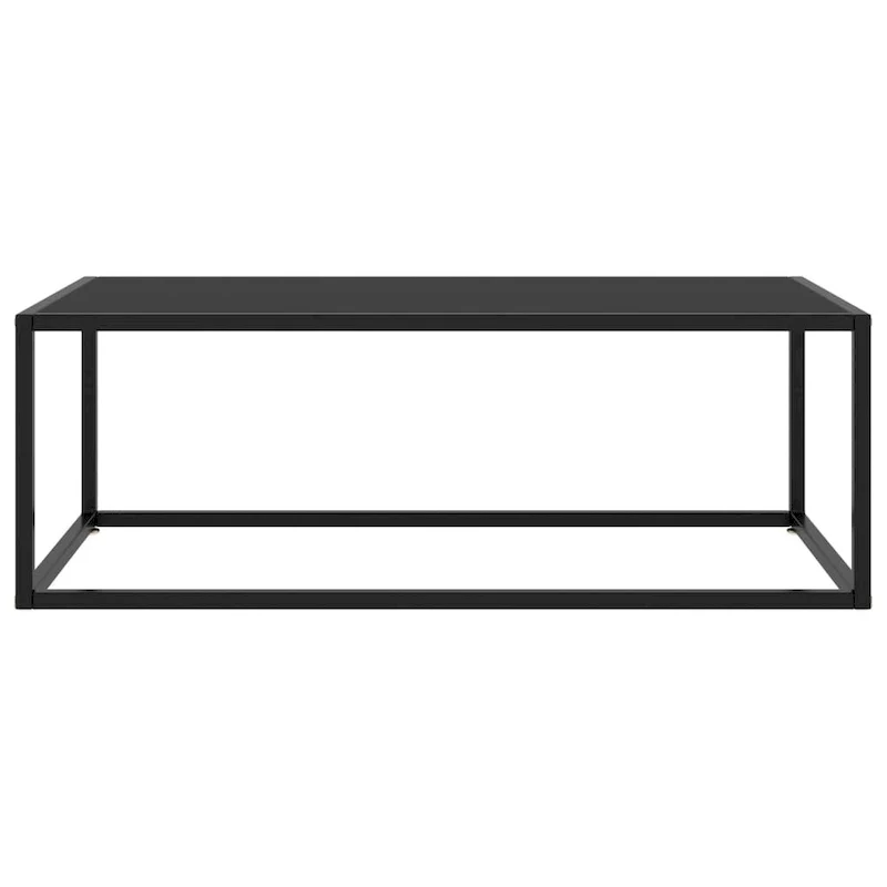 vidaXL Coffee Table Black with Black Glass 39.4x19.7x13.8 - 39.4 x 19.7 x 13.8