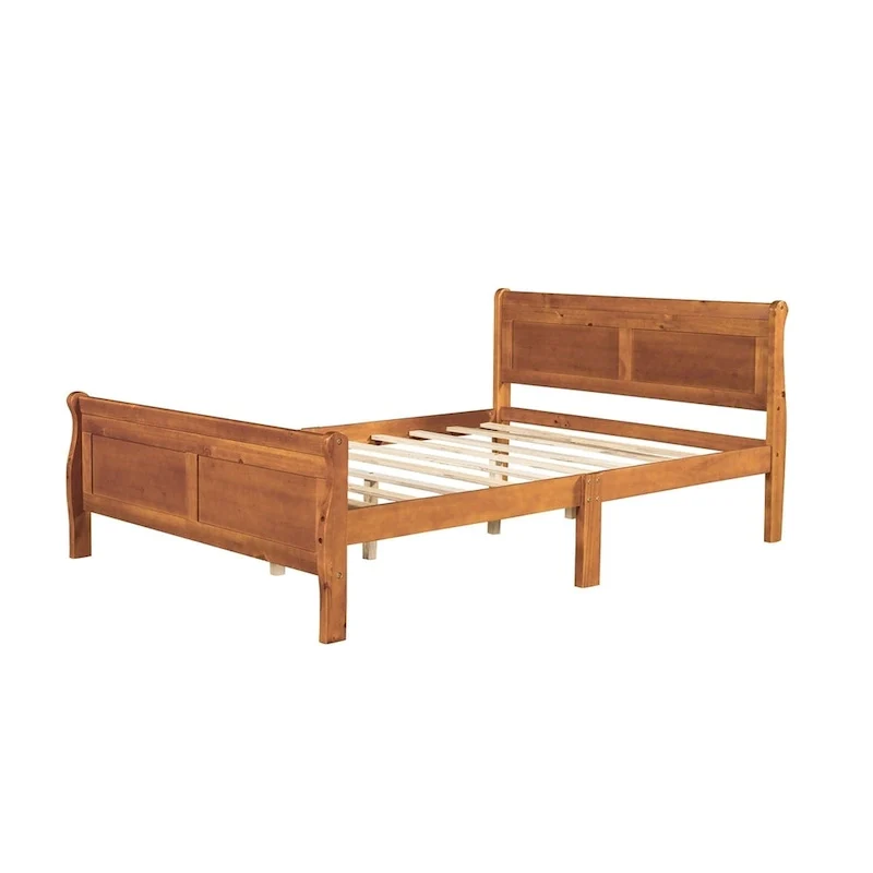 Harper & Bright Designs Wood Twin Sleigh Bed with Headboard and Footboard