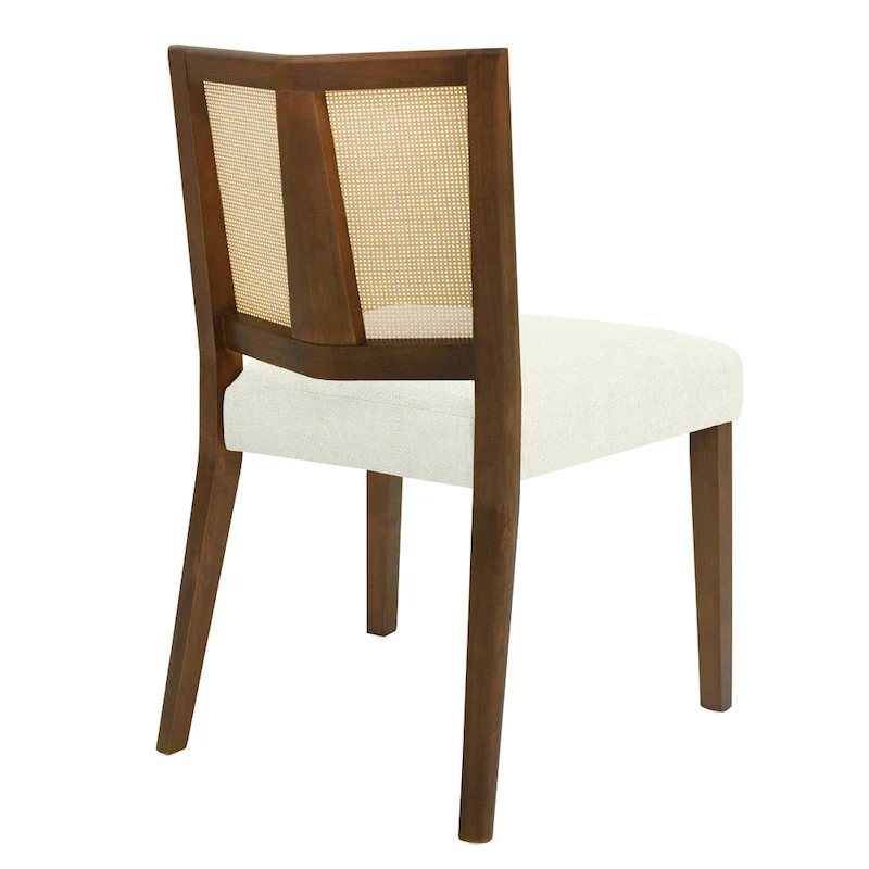 '- Oliver Mid-Century Rattan Back Upholstered Dining Chair Set of 2