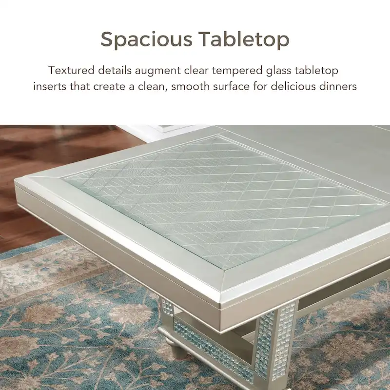 Medlee Glam Grey Wood 7-Piece Dining Table Set by Furniture of America