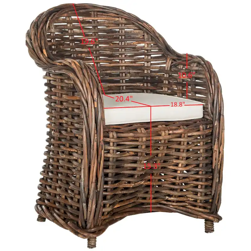 Styliani Natural Rattan Club Chair - 27.5  x 27.5  x 35.5  - 28Wx28Dx36H