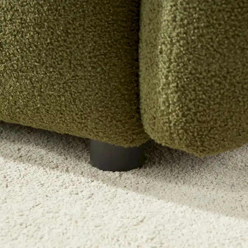 2-Pieces 6-Seat Teddy Fabric Sectional Sofa Set (3+3) with Wooden Frame & 6 Pillows