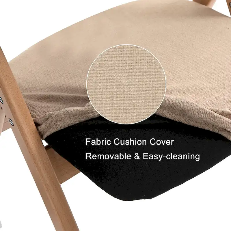 Wooden Stackable Dining Folding Chairs with Padded Seats(Set of 4)