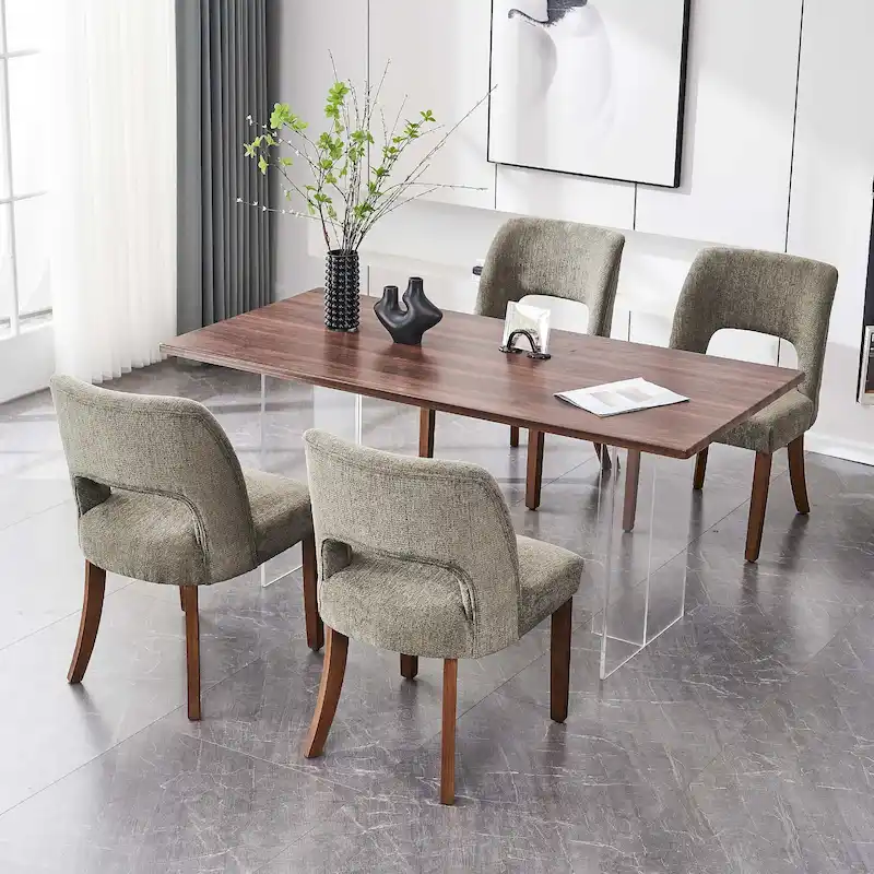 Set of 4 Fabric-upholstered Dining Chairs