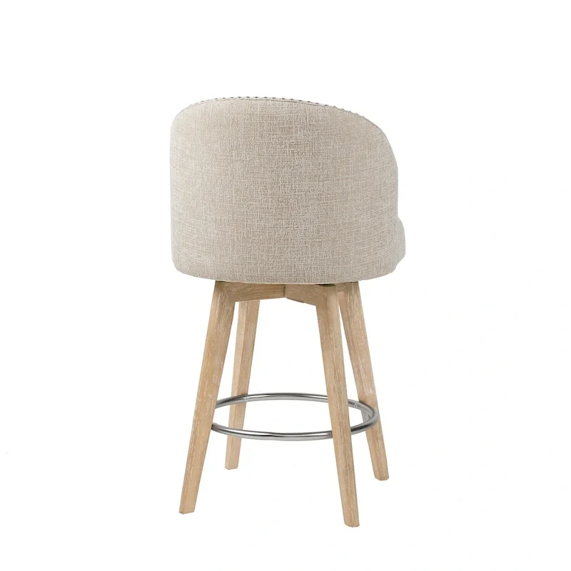 Madison Park Boyle Upholstered 360 Degree Swivel Counter Stool 26 H