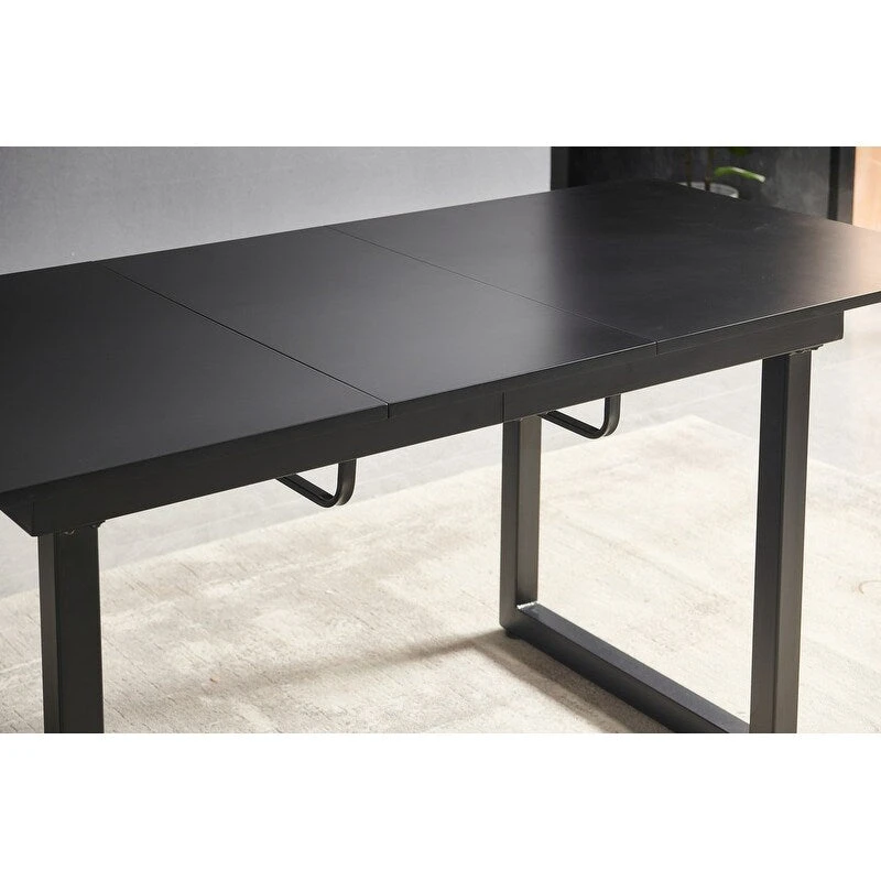 70.86W Square Extendable Dining Table with Metal Leg