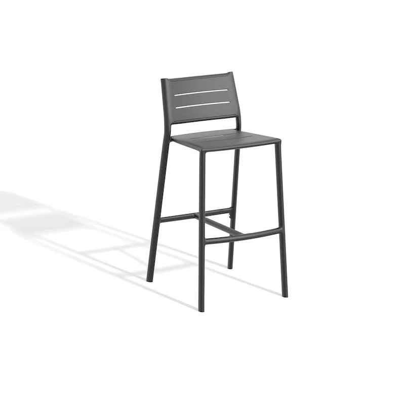 Eiland All Aluminum Bar Stool - Carbon Powder - Coated Aluminum Frame - 22.5 L X 20 W X 40.75 H - 22.5 L X 20 W X 40.75 H