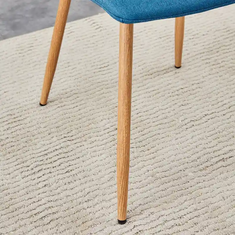 Linen Upholstered Metal Leg Side Chair (Set of 4)