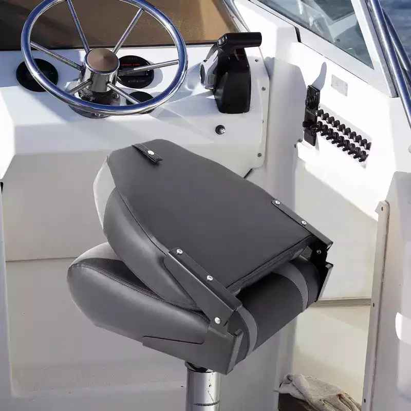 Boat Seats 2 Packs, Folding High Back Fishing Waterproof Pontoon Boat Seat, Boat Chairs with Stainless Steel Screws, Thickened Cushion