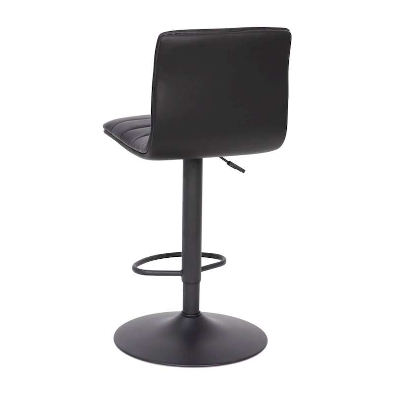 Modern Channel Stitched Adjustable Height Swivel Barstool with Footrest
