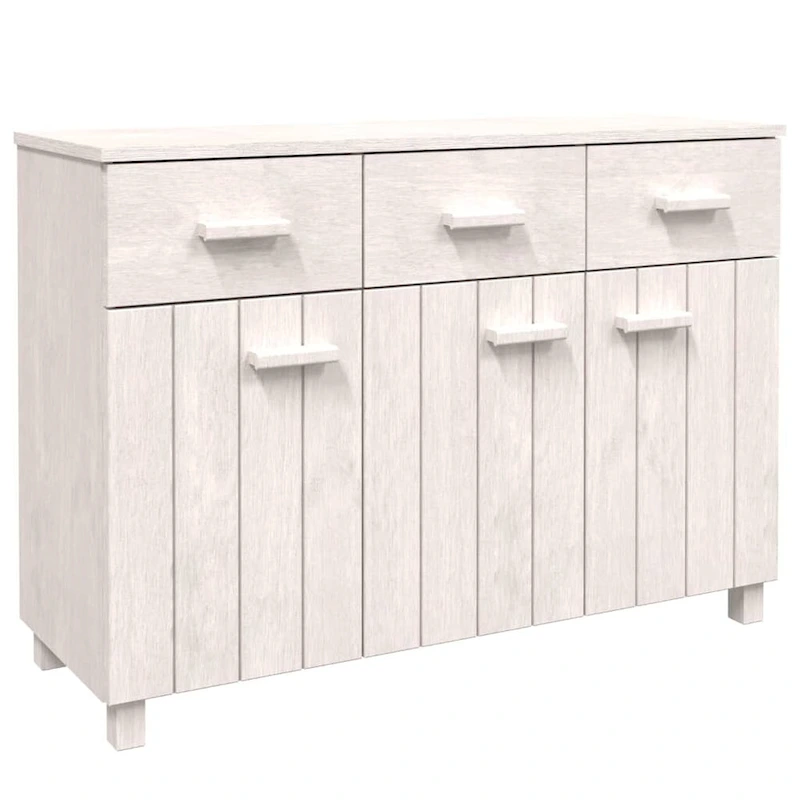 vidaXL Sideboard Bar Buffet Console Cabinet with Drawers HAMAR Solid Wood Pine - 44.5  x 15.7  x 31.5