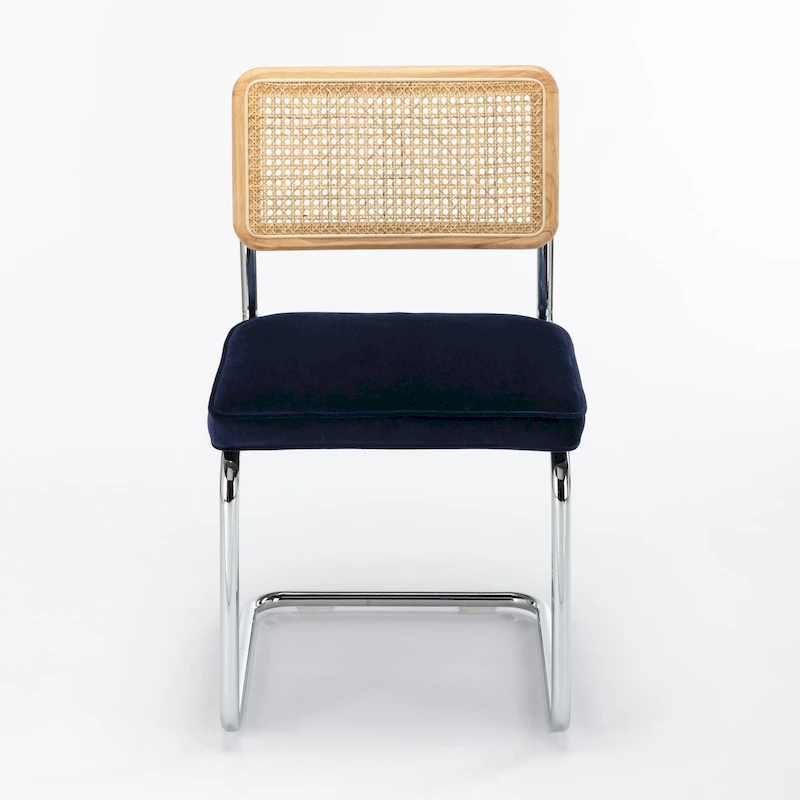 Latham Cane Back Velvet Side Chair (Set of 2)