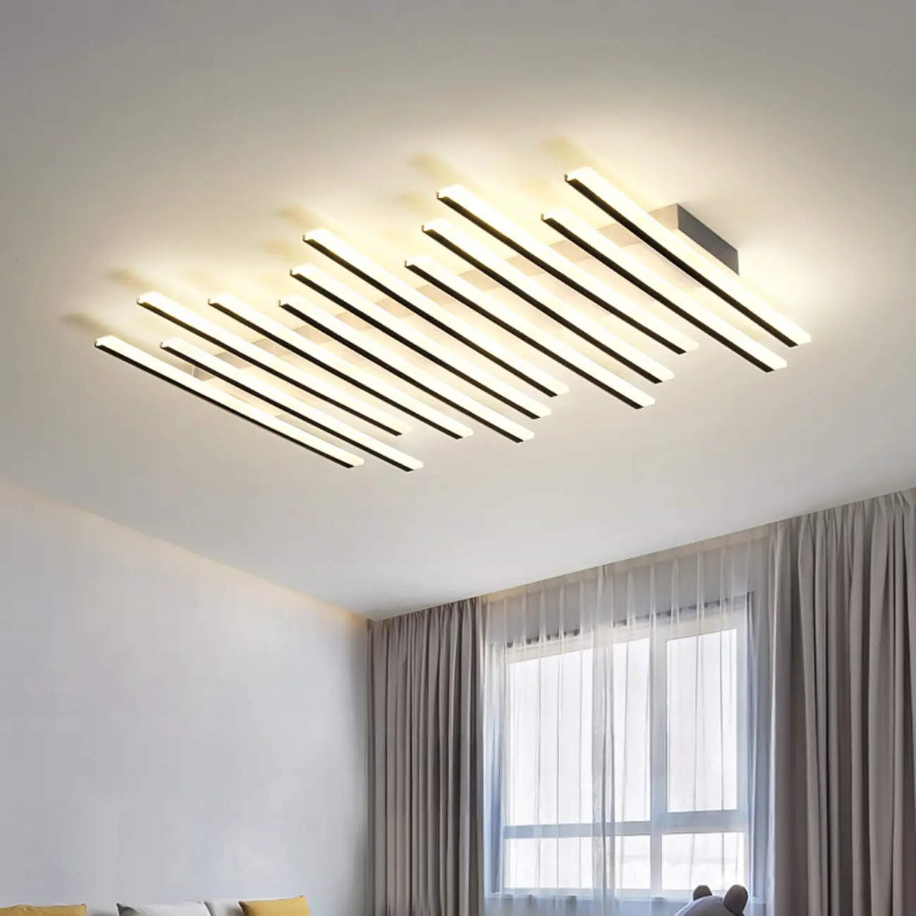 Geometric LED Semi Flush Ceiling Light with Acrylic Shade