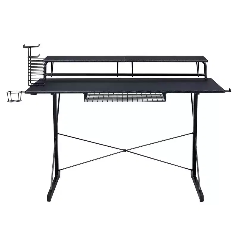 Multi Functional Carbon Gaming Desk Black - Techni Sport