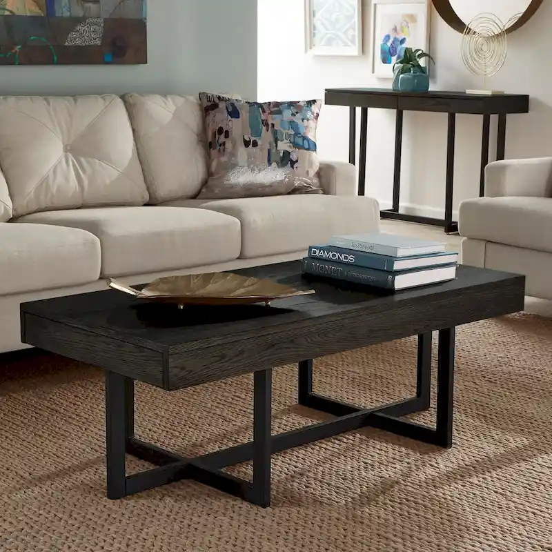 Eldersley Wood Finish Coffee Table with Two Drawers by iNSPIRE Q Modern