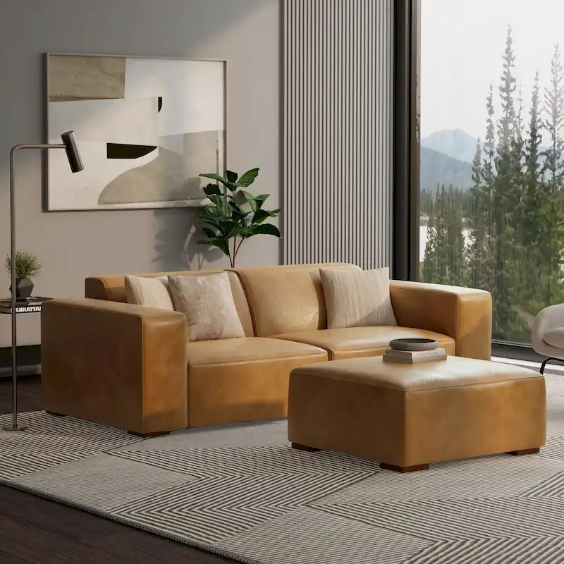 WYNDENHALL Biggs 2-Seater Modular Sofa and Ottoman Set