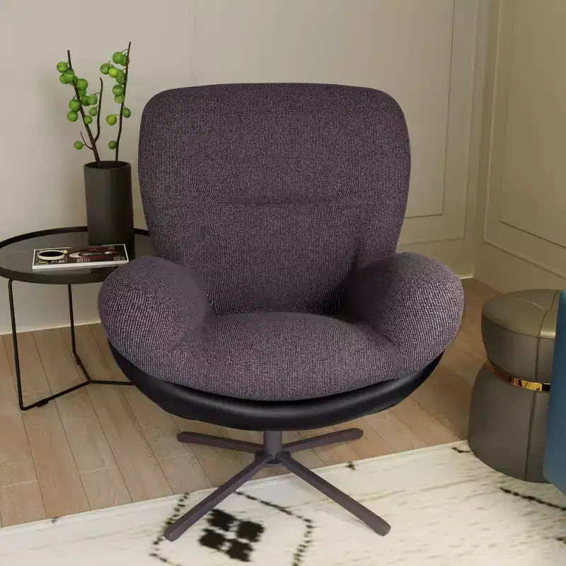Christopher Knight Home Alger Modern Chenille and Faux Leather Upholstered Swivel Chair