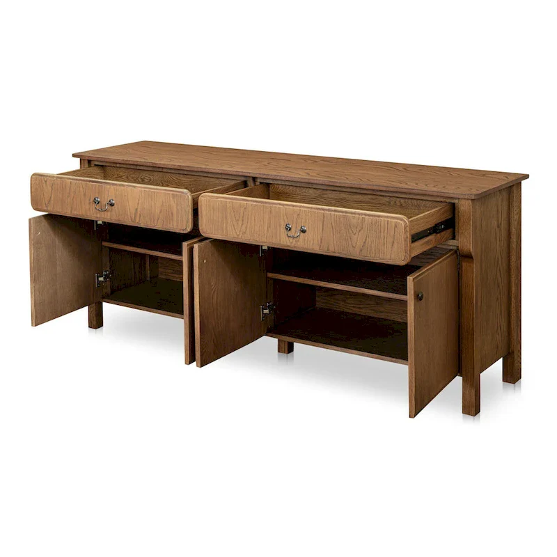 NADAAL STUDIOS Bastian, Sideboard With drawers, Warm Brown - 78.5W x19.76D x32H