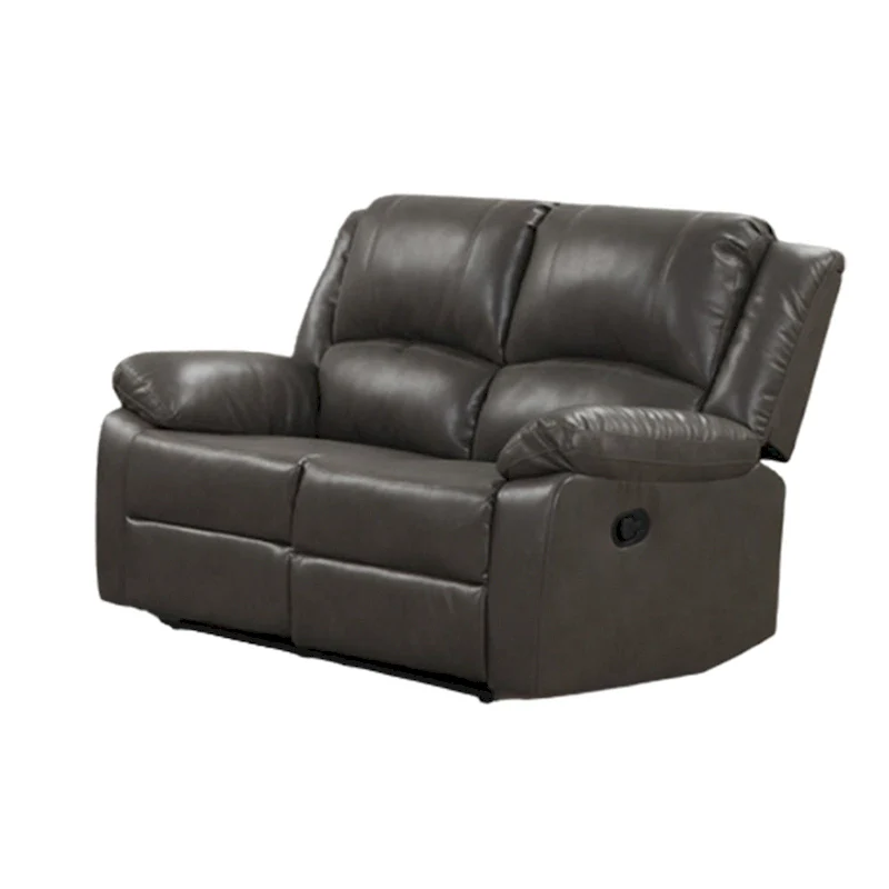 Lizzy Sofa and Loveseat Set, Manual Reclining, Solid Wood, Gray Leather