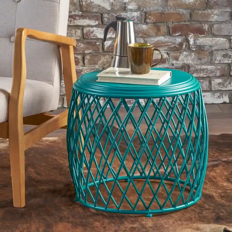 Round Lattice Side Table, 19-inch (48 cm) Diameter