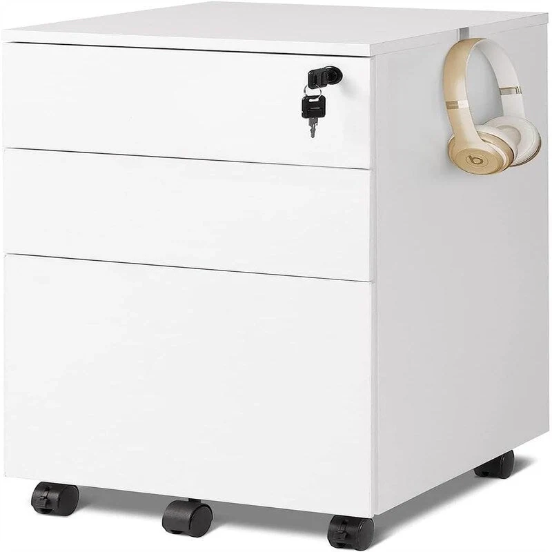 3 Drawer File Cabinet with Lock - 17.7 D x 15.5 W x 25.8 H