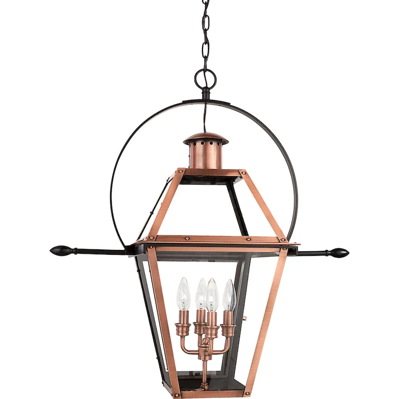 Rue De Royal 4-Light Aged Copper Rustic Pendant