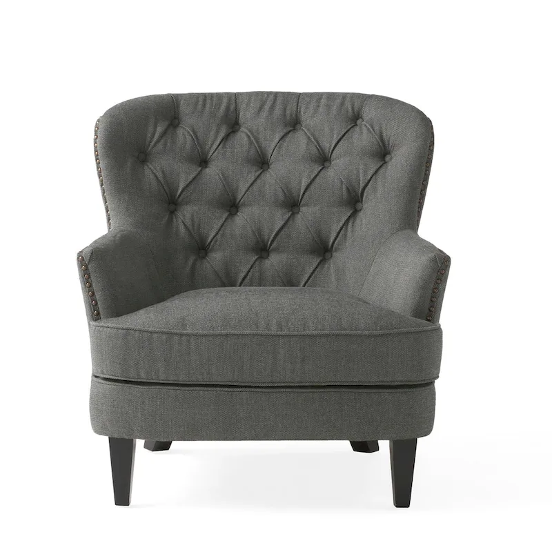 Tafton Tufted Club Chair with Ottoman by Christopher Knight Home