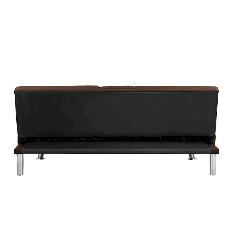 66.1  PVC Loveseat Sofa Bed with Wood Frame and Stainless Legs