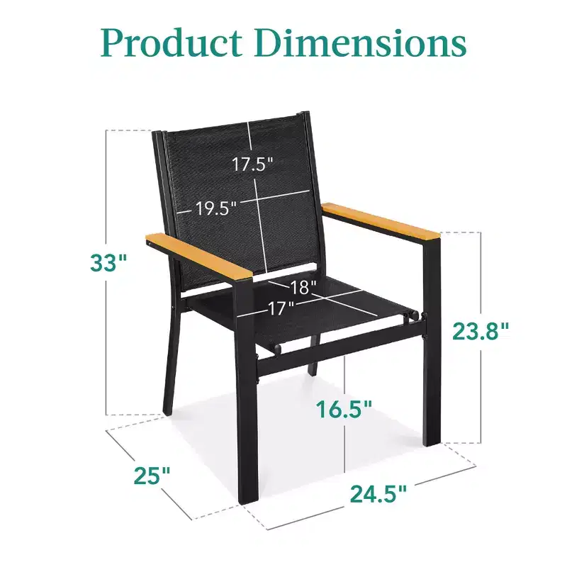 Best Choice Products Set of 2 Textilene Chairs, Conversation Dining Accent Furniture w/ Armrests