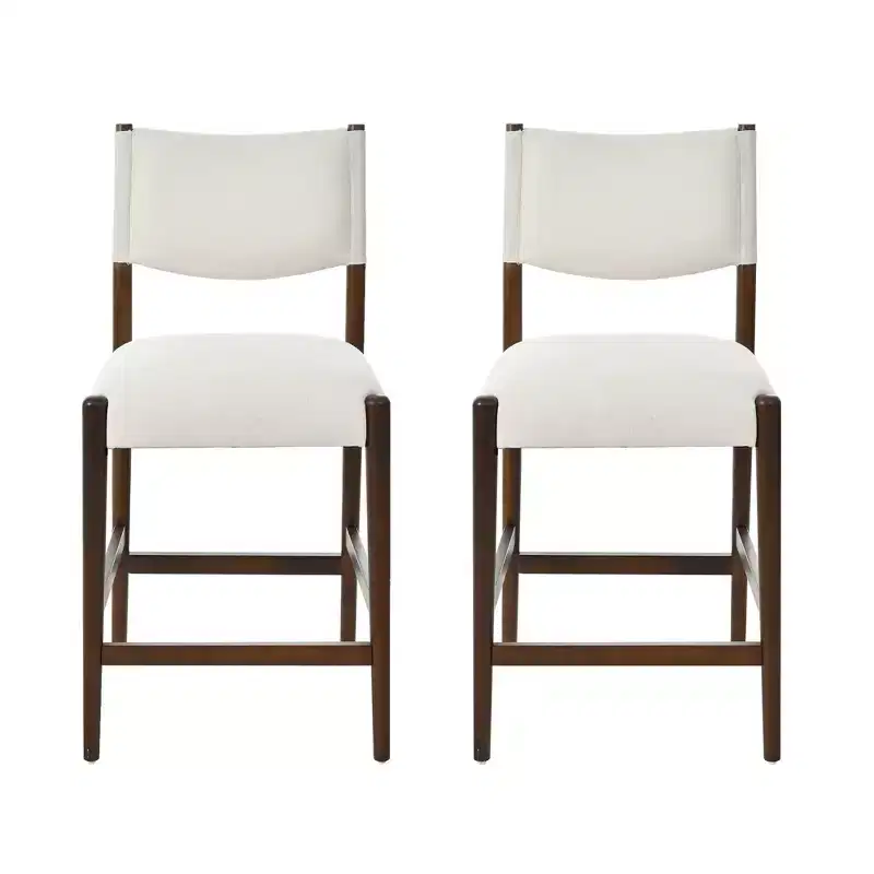 Christopher Knight Home Soli Modern Rubberwood Upholstered Barstools (Set of 2)