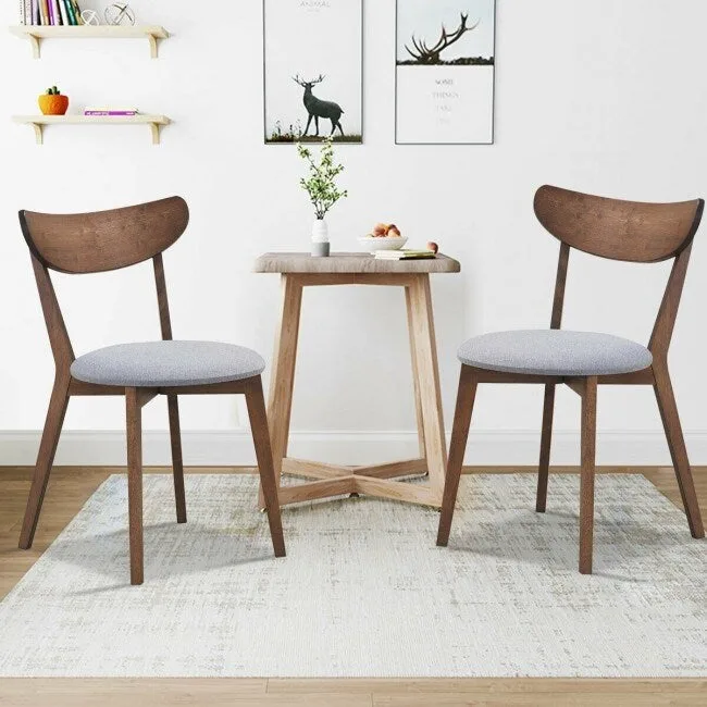 Set of 2 Dining Chair Upholstered Curved Back Side - 18  x 23  x 32  (L x W x H)