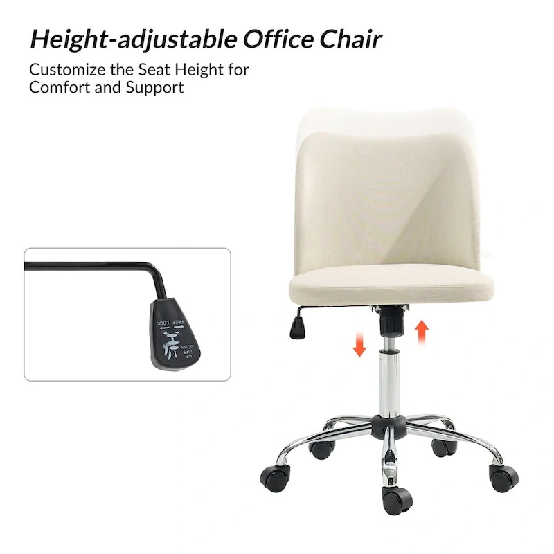Sergio Modern Armless Office Chair with Mental Leg by HULALA HOME