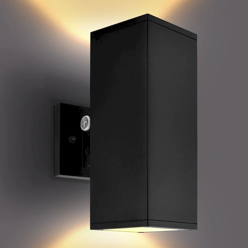 Luxrite Dusk to Dawn LED Modern Outdoor Wall Light, 12 , Up or Up and Down Light, 3CCT 3000K-5000K, 20/30/40W, IP65, ETL