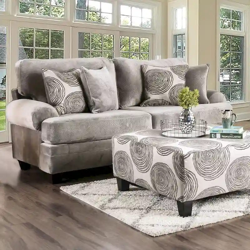 Jeta Transitional Microfiber Padded 2-Piece Living Room Set by Furniture of America