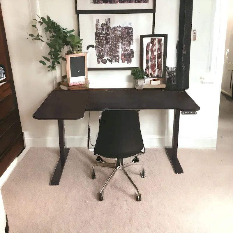 59  Adjustable Black L Shape Standing Desk